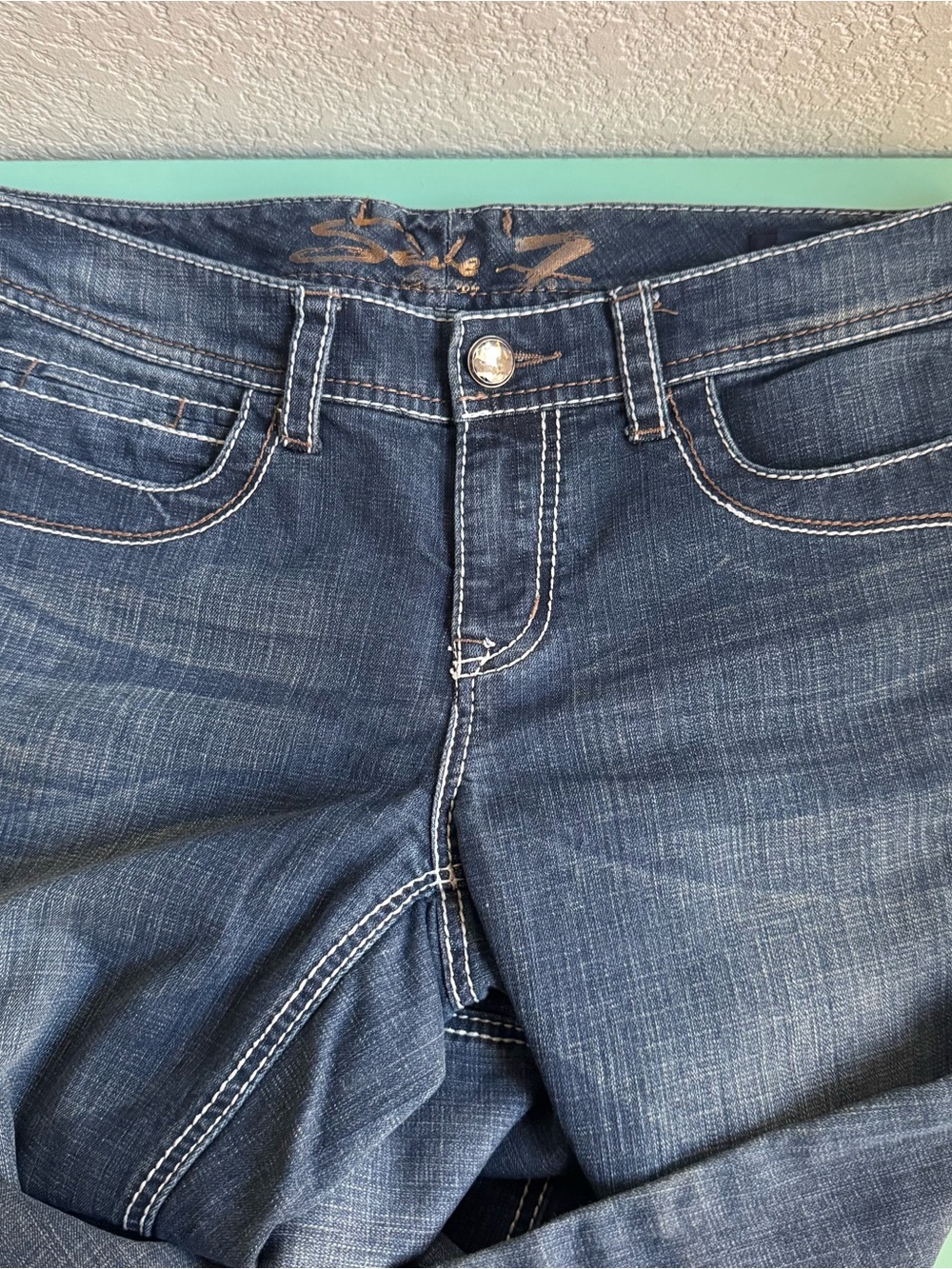 Seven7 Women's Dark Blue Boot Cut Jeans